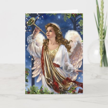 Beautiful Vintage Christmas Angel Holiday Card