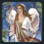 Beautiful Vintage Christmas Angel Square Sticker<br><div class="desc">Beautiful vintage Christmas Angel</div>