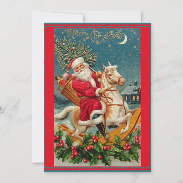 Beautiful Vintage Christmas Classic Retro Card (Front)