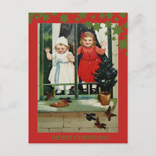 Beautiful Vintage Christmas Classic Retro Card (Front)