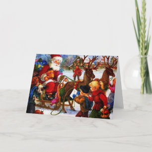 Beautiful Vintage Christmas Painting Holiday Card