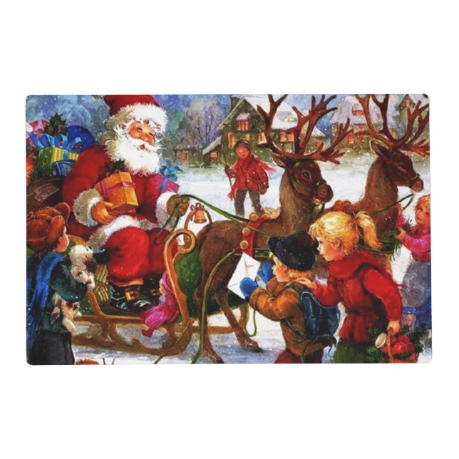 Beautiful Vintage Christmas Painting Placemat (Front)
