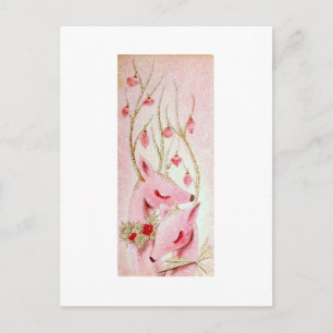 Beautiful Vintage Christmas Reindeer Holiday Postcard