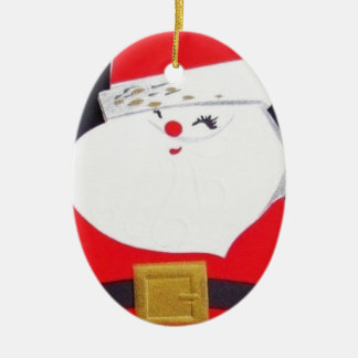 Beautiful Vintage Christmas Santa Ceramic Ornament
