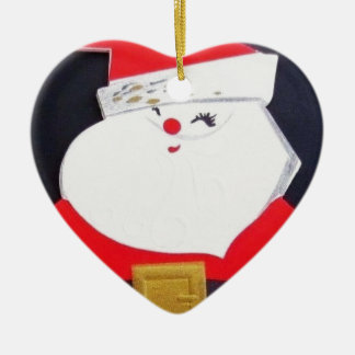 Beautiful Vintage Christmas Santa Ceramic Ornament