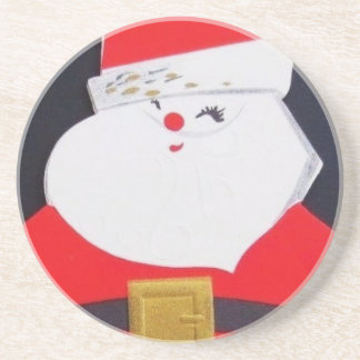 Beautiful Vintage Christmas Santa Drink Coaster