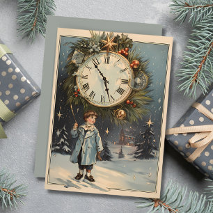 Beautiful Vintage Custom New Years  Holiday Card