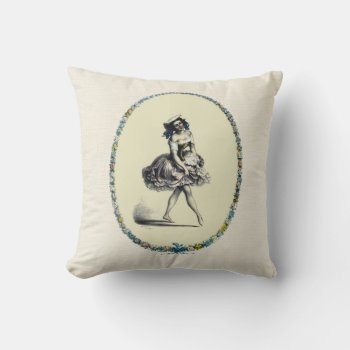 Beautiful Vintage Dancing Girl Throw Pillow by BluePress at Zazzle
