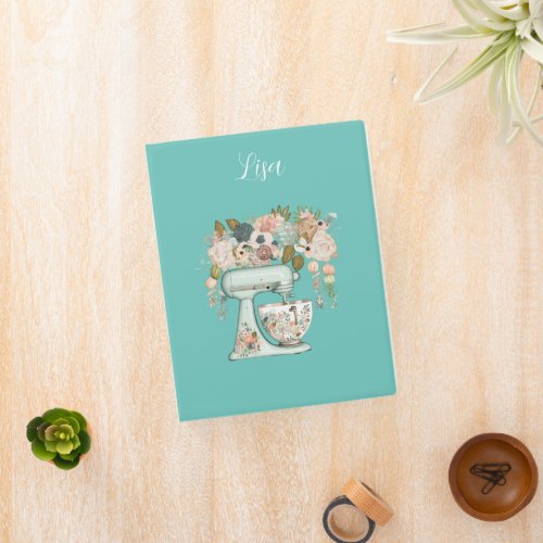 Beautiful vintage design of a mixer with floral mini binder