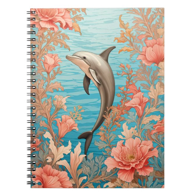 Beautiful Vintage Dolphin  Notebook (Front)