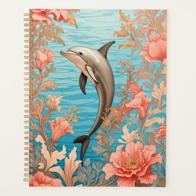 Beautiful Vintage Dolphin  Planner (Front)