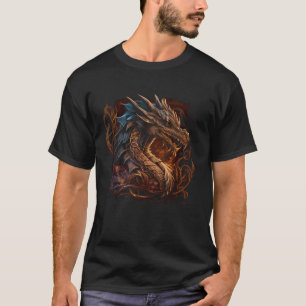 Beautiful Vintage Dragon  Fantasy Cool Illustratio T-Shirt