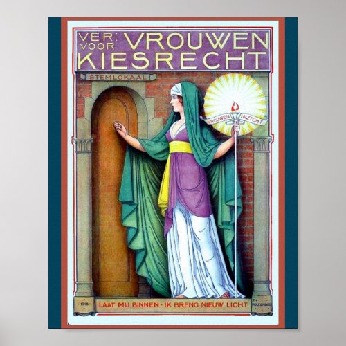 Beautiful Vintage Dutch Womens Suffrage copy Poster