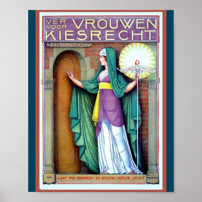 Beautiful Vintage Dutch Women's Suffrage copy Poster (Front)