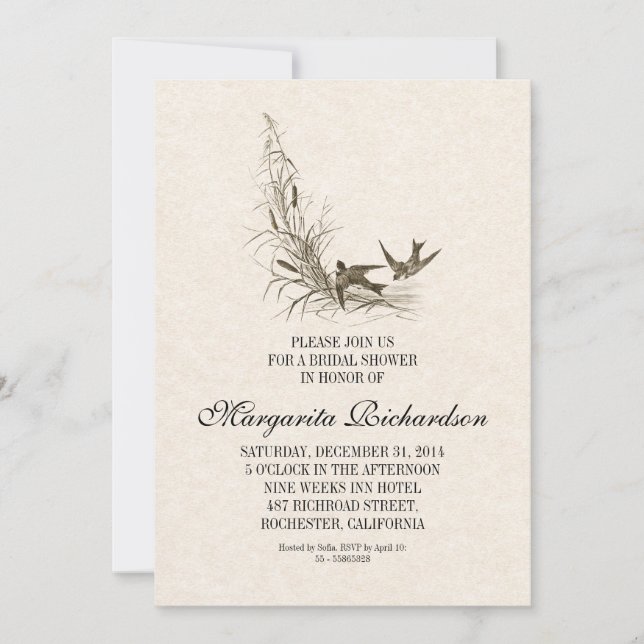 beautiful vintage elegant bridal shower invites (Front)