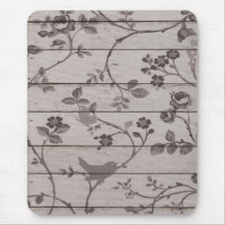Beautiful vintage elegant floral birds butterflies mouse pad