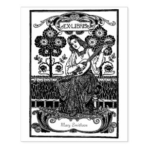 Beautiful Vintage Ex Libris Custom Name Rubber Stamp