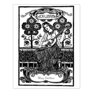 Beautiful Vintage Ex Libris Custom Name Rubber Stamp