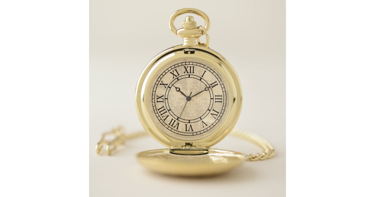 antique pocket watch with roman numerals