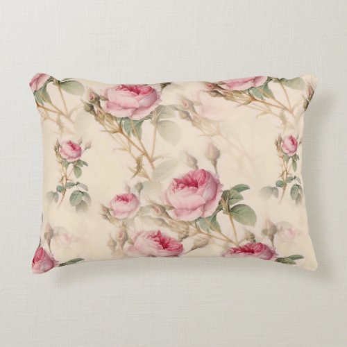 Beautiful Vintage Floral Accent Pillow