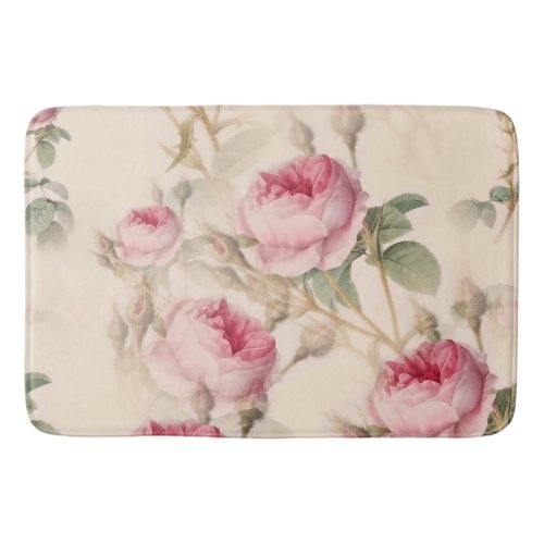 Beautiful Vintage Floral Bath Mat