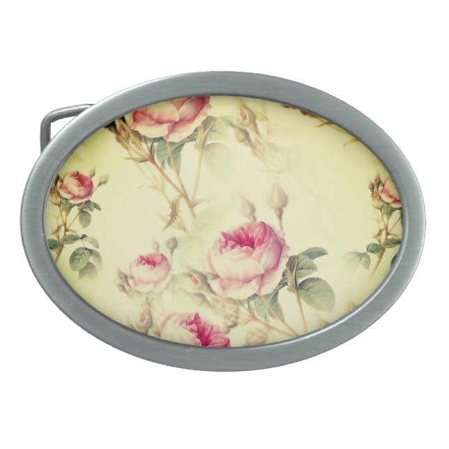 Beautiful Vintage Floral Belt Buckle (Front)