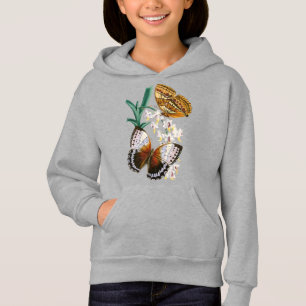 Beautiful Vintage Floral Butterfly Illustration Hoodie