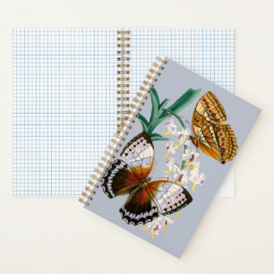 Beautiful Vintage Floral Butterfly Illustration Notebook