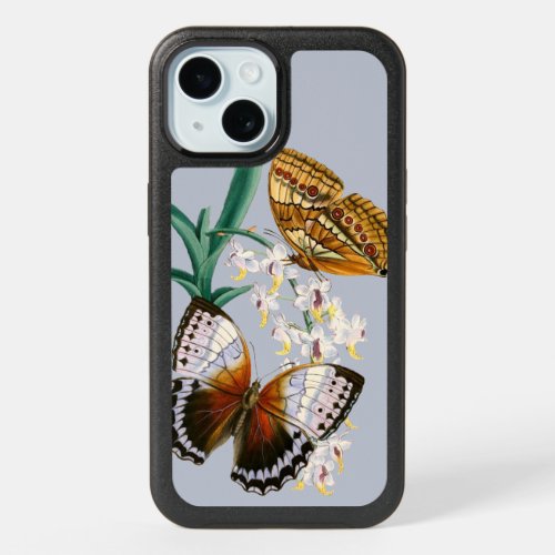 Beautiful Vintage Floral Butterfly Illustration iPhone 15 Case