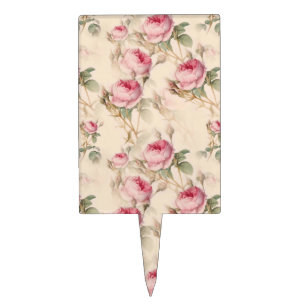 Beautiful Vintage Floral Cake Topper