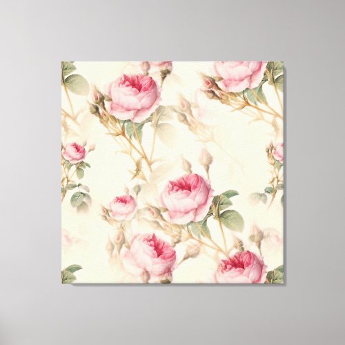 Beautiful Vintage Floral Canvas Print