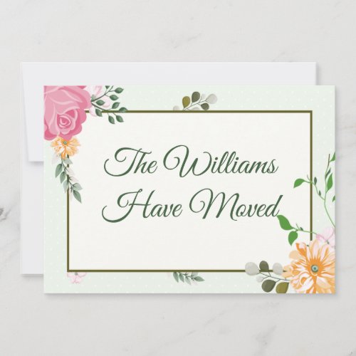 Beautiful Vintage Floral Change of Address Moving Announcement