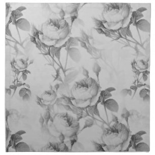 Beautiful Vintage Floral Cloth Napkin