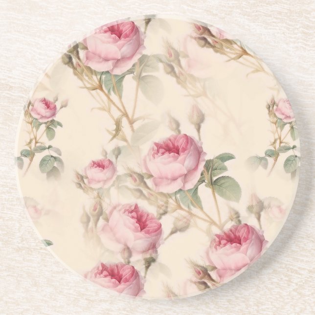 Beautiful Vintage Floral Coaster (Front)