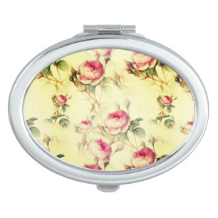Beautiful Vintage Floral Compact Mirror