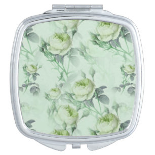 Beautiful Vintage Floral Compact Mirror