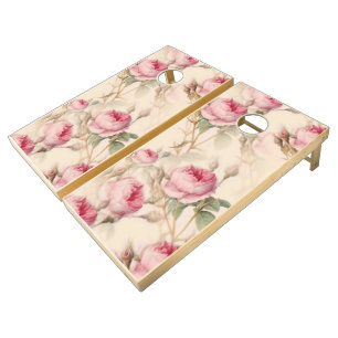 Beautiful Vintage Floral Cornhole Set