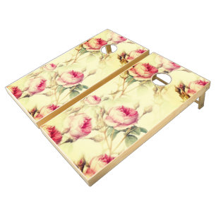 Beautiful Vintage Floral Cornhole Set