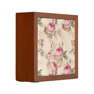 Beautiful Vintage Floral Desk Organizer