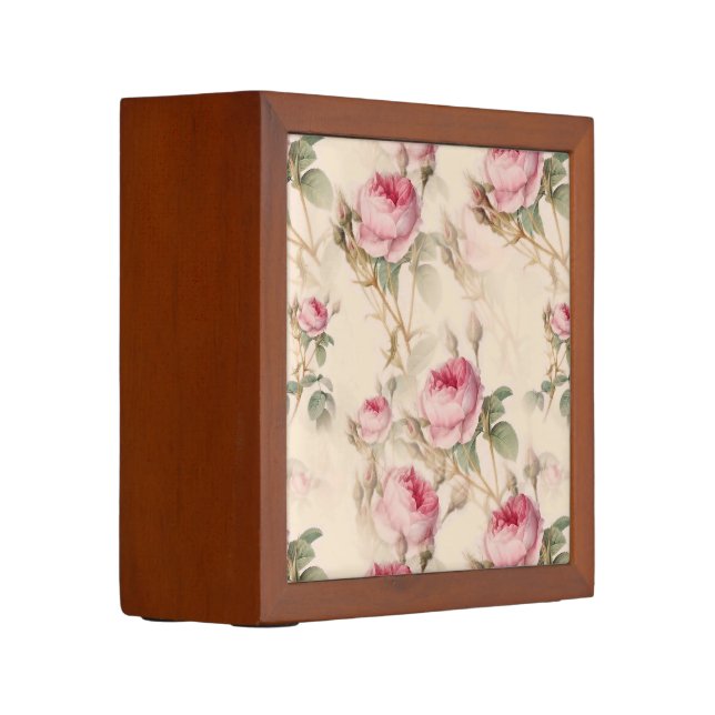 Beautiful Vintage Floral Desk Organizer (Left)