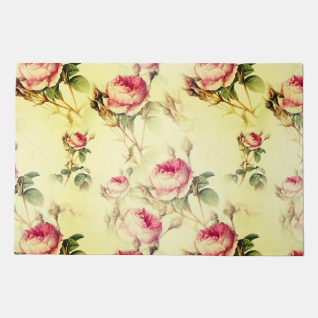 Beautiful Vintage Floral Doormat (Front)