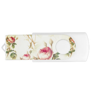 Beautiful Vintage Floral Flash Drive