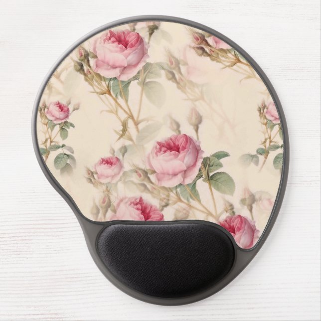 Beautiful Vintage Floral Gel Mouse Pad (Front)