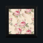 Beautiful Vintage Floral Gift Box<br><div class="desc">Pink and cream rose print</div>