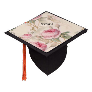 Beautiful Vintage Floral Graduation Cap Topper
