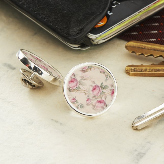 Beautiful Vintage Floral Lapel Pin (In Situ)