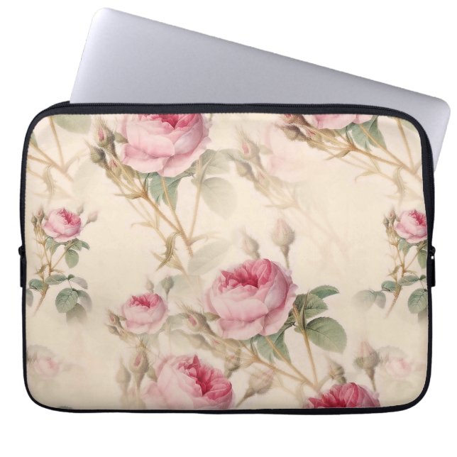 Beautiful Vintage Floral Laptop Sleeve (Front)