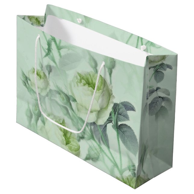 Beautiful Vintage Floral Large Gift Bag (Front Angled)