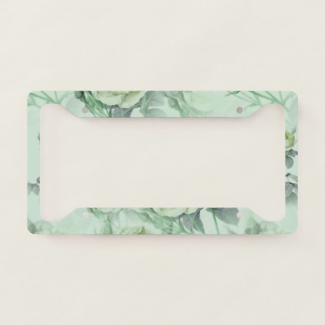 Beautiful Vintage Floral License Plate Frame (Front)