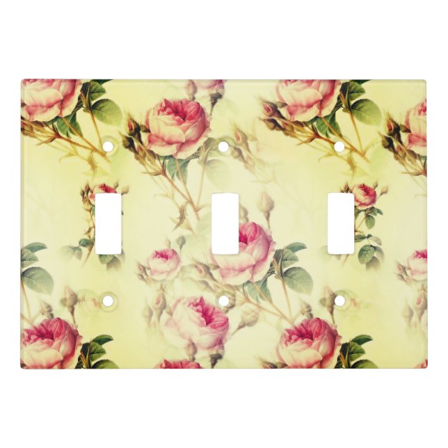 Beautiful Vintage Floral Light Switch Cover (Front)